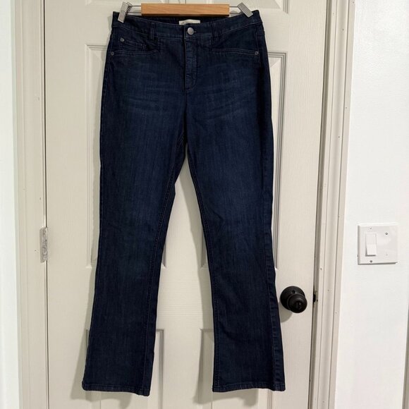 J.Jill Womens Jeans 8 Blue Smooth Fit Barely Bootcut Mid Rise Dark Wash Casual - Picture 1 of 14